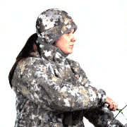 Animation of drawing a bow demonstrating the flexibility of the fabric.